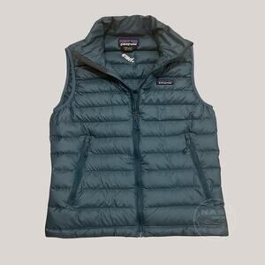 Patagonia Down Green Teal Sweater Vest Puffer | NWOT, Full Zip, Packable Small